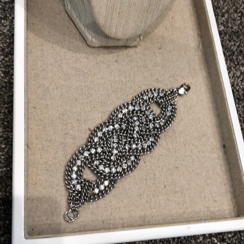 Stella and Dot crystal and chain bracelet